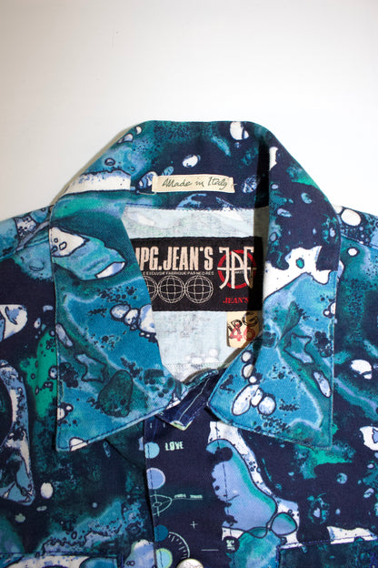 Jean Paul Gaultier SS 2001 blue printed jacket