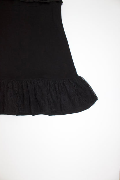 Miu Miu little black dress with bow tie and lace back