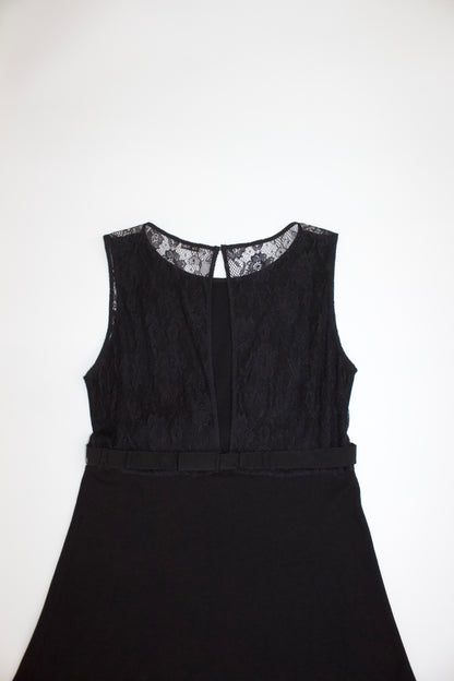 Miu Miu little black dress with bow tie and lace back