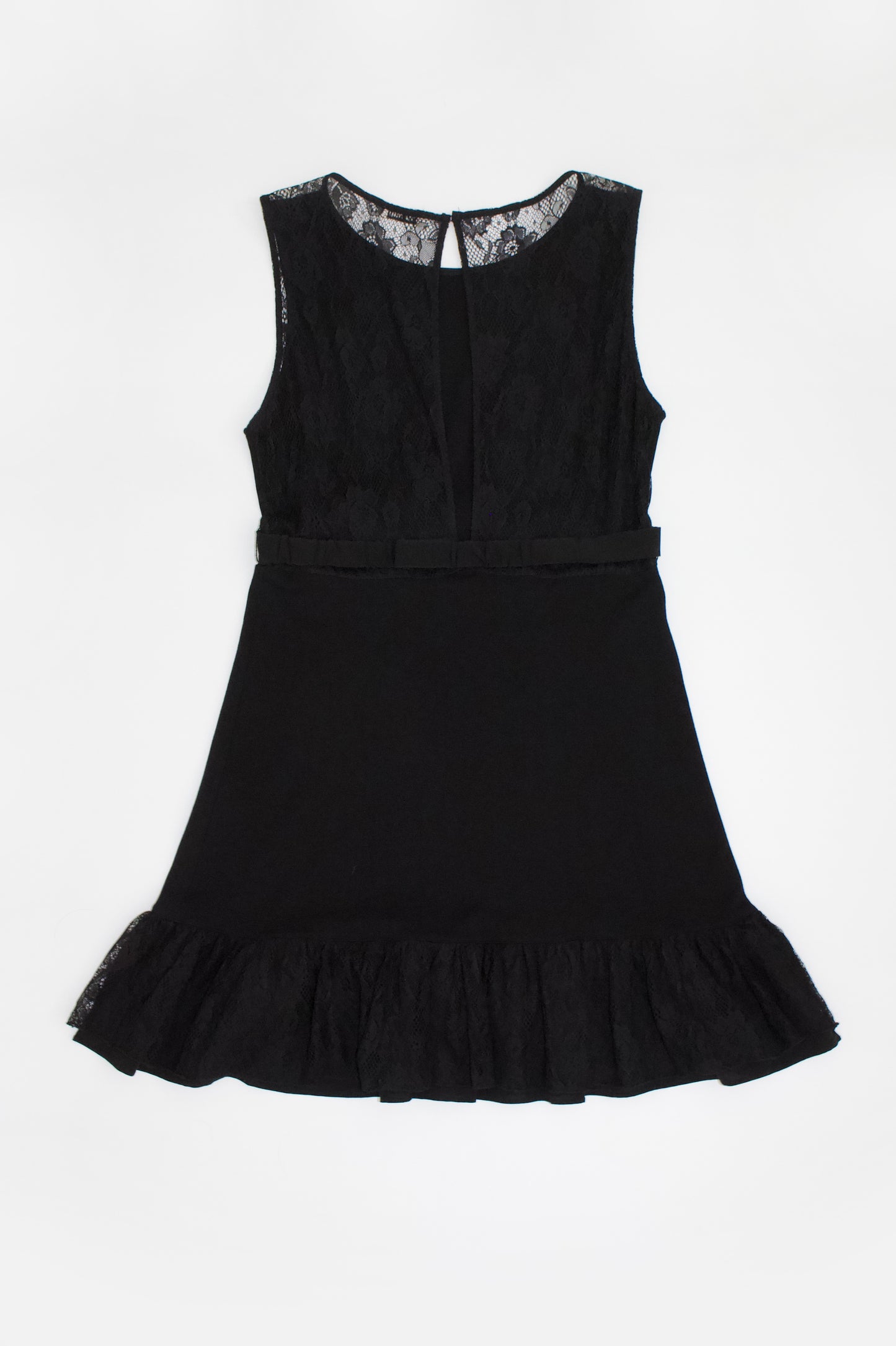 Miu Miu little black dress with bow tie and lace back