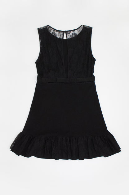 Miu Miu little black dress with bow tie and lace back
