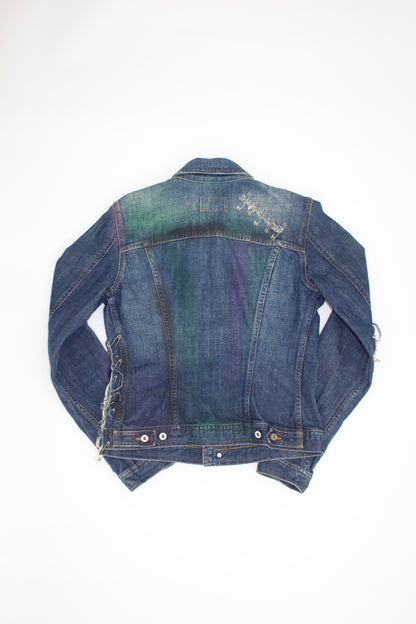 Dolce Gabbana SS 2001 denim jacket with safety pins