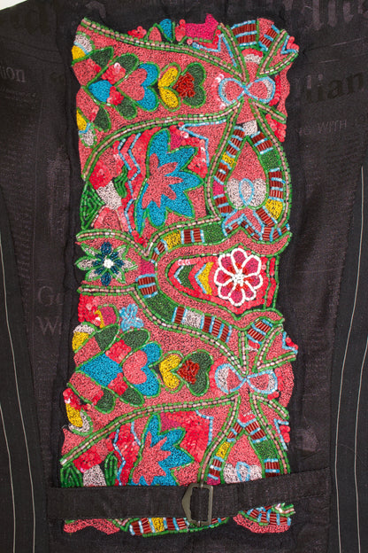 Galliano 2010s multi-coloured vest with sequins and embroidery