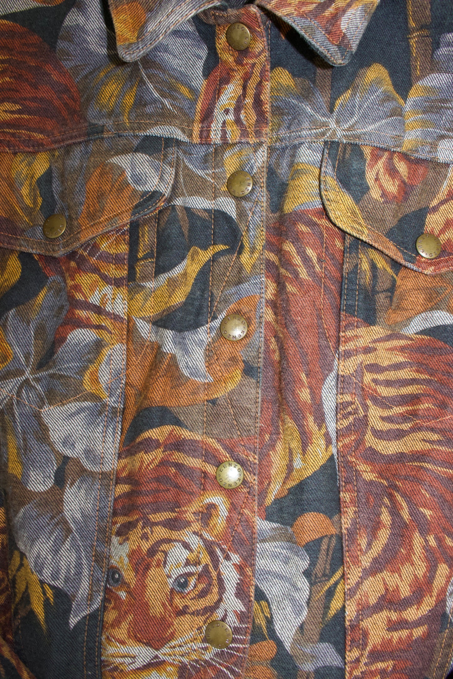Kenzo 90s colourful tiger print jacket