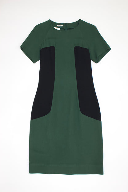 Miu Miu FW 2008 dark green dress with black inserts