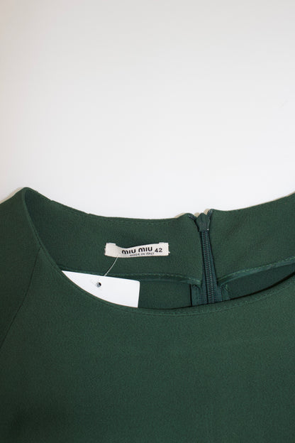 Miu Miu FW 2008 dark green dress with black inserts