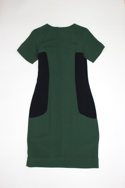 Miu Miu FW 2008 dark green dress with black inserts
