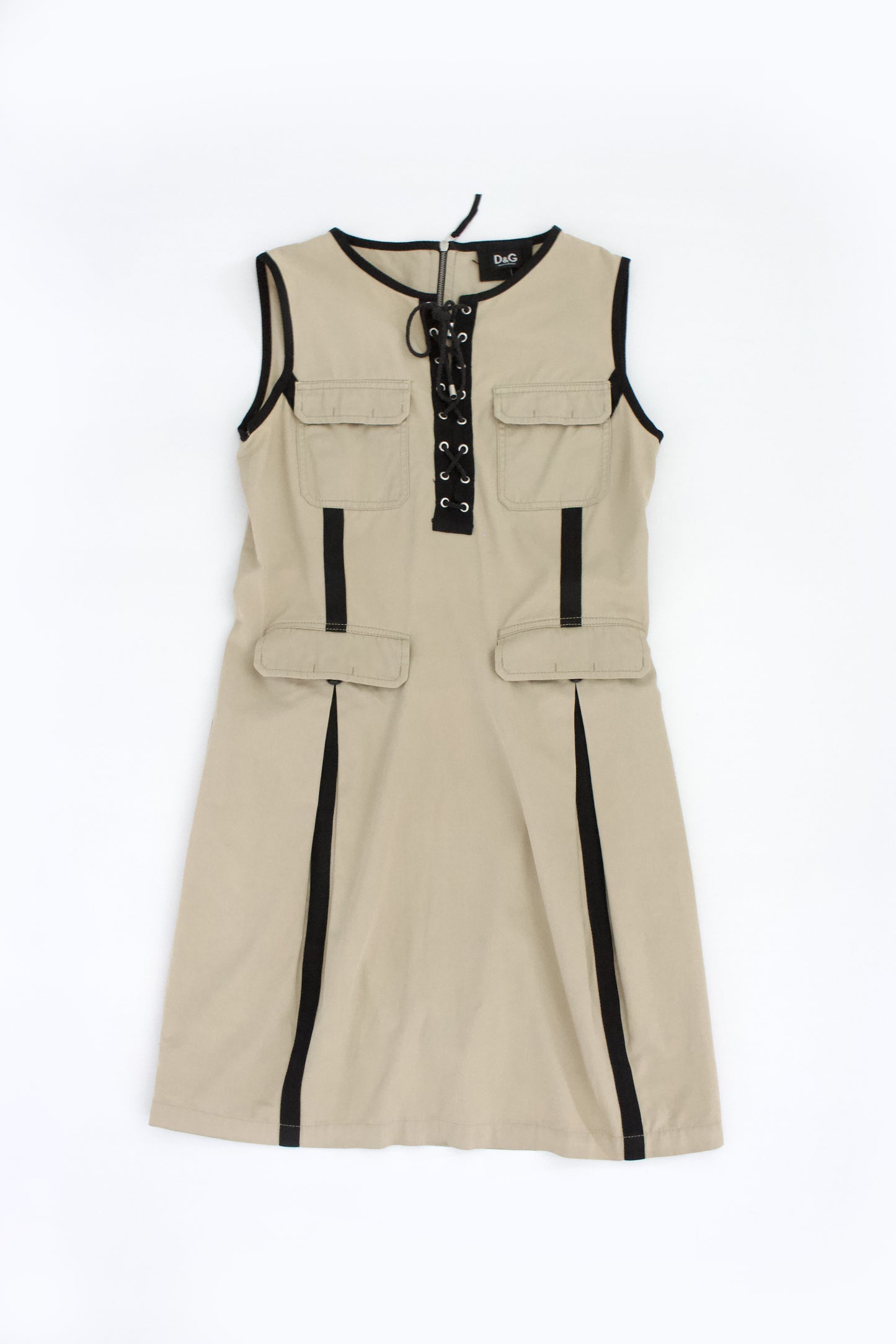 Dolce & Gabbana cream dress with lace-up detailing