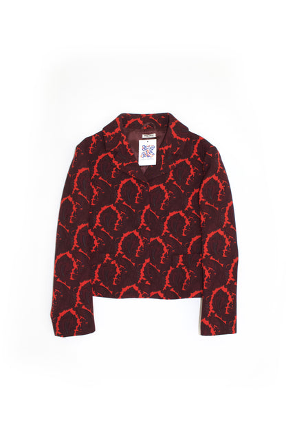 Miu Miu FW2005 red paisley-print wool blazer