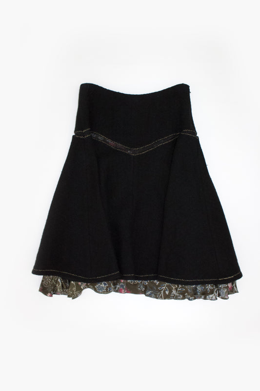 Roberto Cavalli black wool midi-skirt