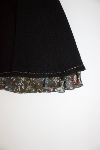 Roberto Cavalli black wool midi-skirt