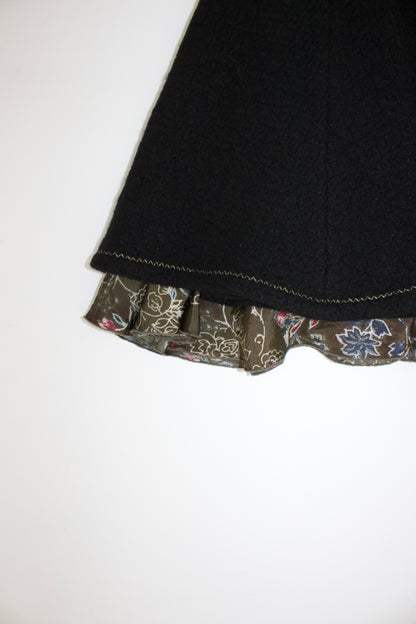 Roberto Cavalli black wool midi-skirt
