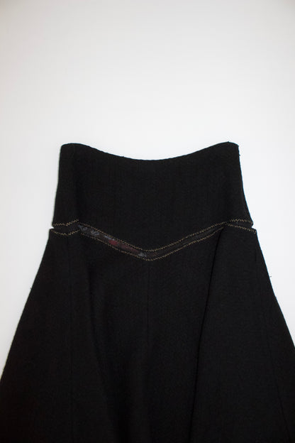 Roberto Cavalli black wool midi-skirt
