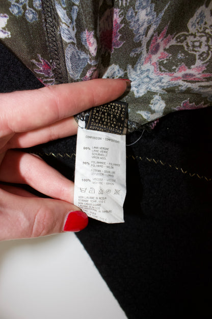 Roberto Cavalli black wool midi-skirt