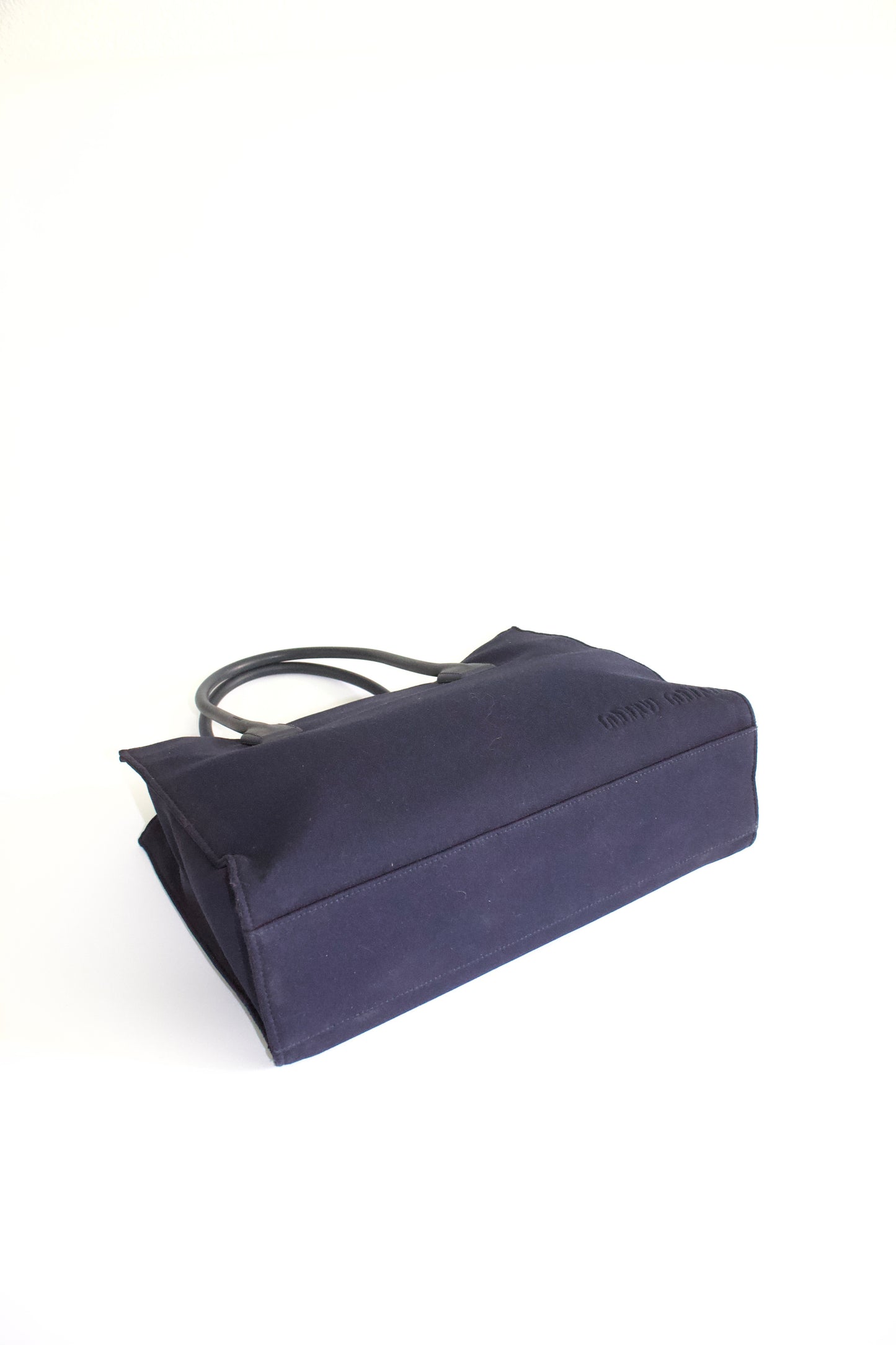 Miu Miu 2000s navy neoprene handbag with rubber handles