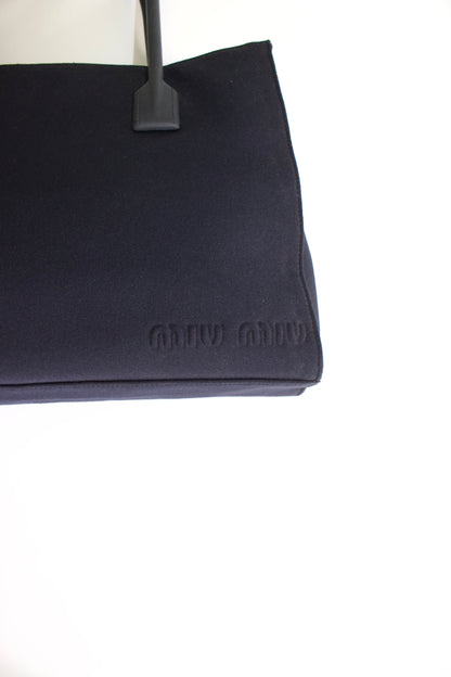 Miu Miu 2000s navy neoprene handbag with rubber handles