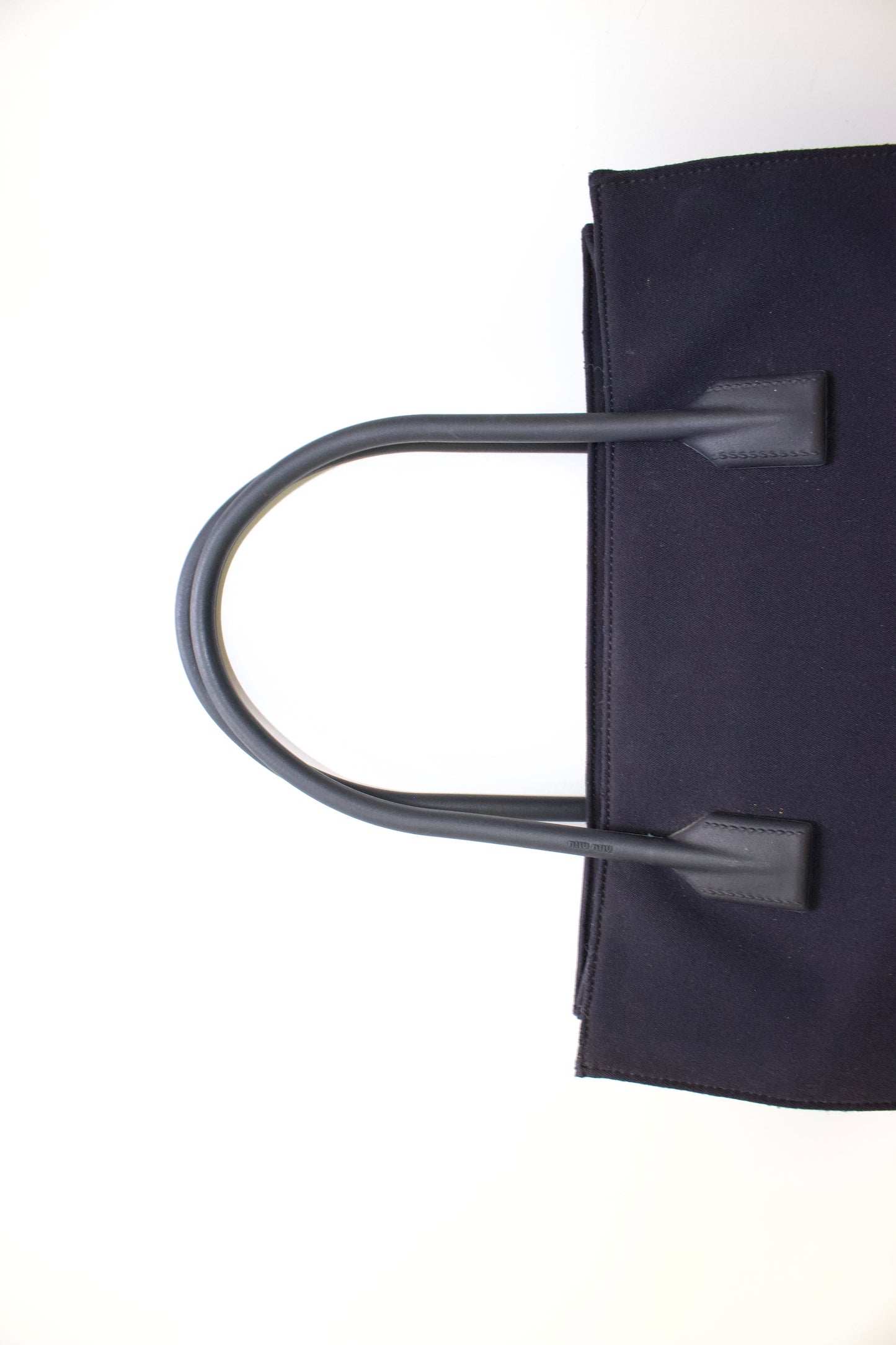 Miu Miu 2000s navy neoprene handbag with rubber handles