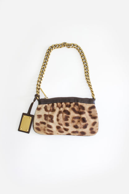 Dolce & Gabbana 2000s cheetah print cowhide shoulder bag