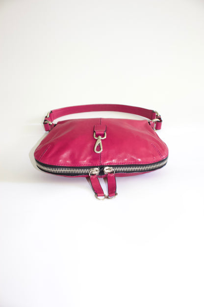 Miu Miu pink leather shoulder baguette