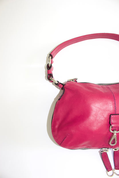 Miu Miu pink leather shoulder baguette