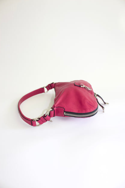 Miu Miu pink leather shoulder baguette