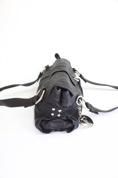 GF Ferre black leather shoulder bag
