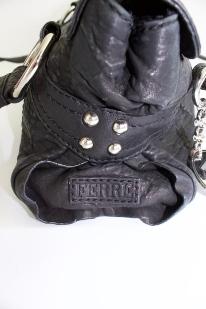 GF Ferre black leather shoulder bag