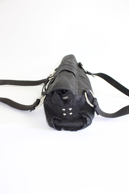 GF Ferre black leather shoulder bag