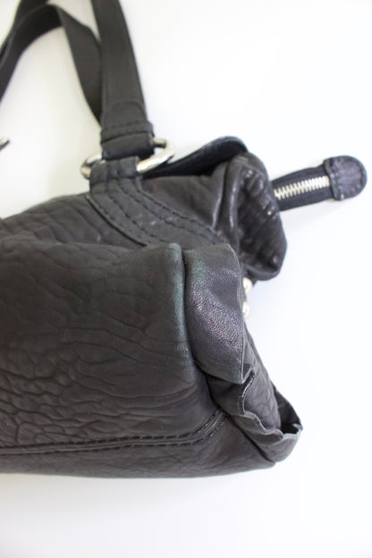 GF Ferre black leather shoulder bag