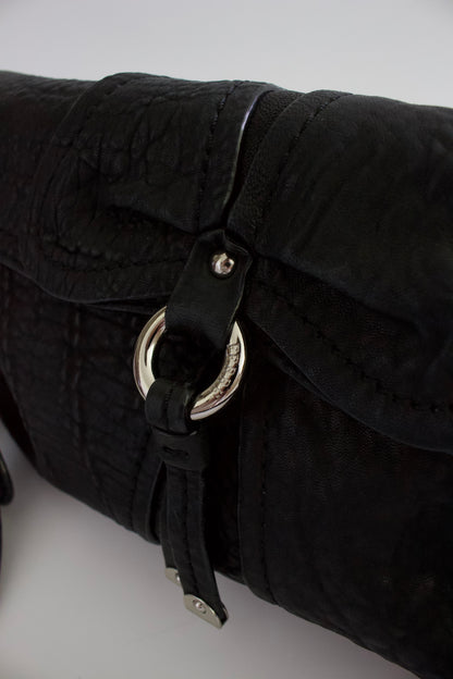GF Ferre black leather shoulder bag