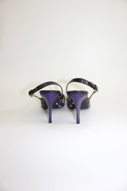 Miu Miu SS 2001 blue and white heels