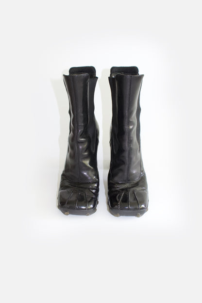 Miu Miu FW 1999 black patent leather boots