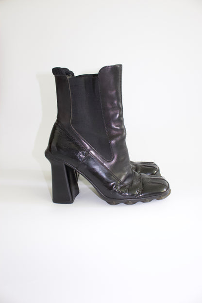 Miu Miu FW 1999 black patent leather boots