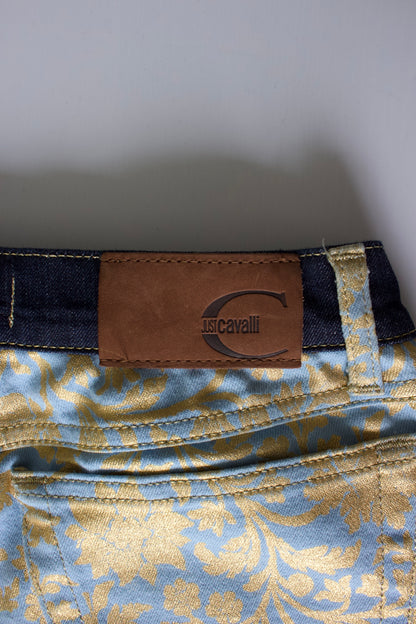 Roberto Cavalli golden floral jeans