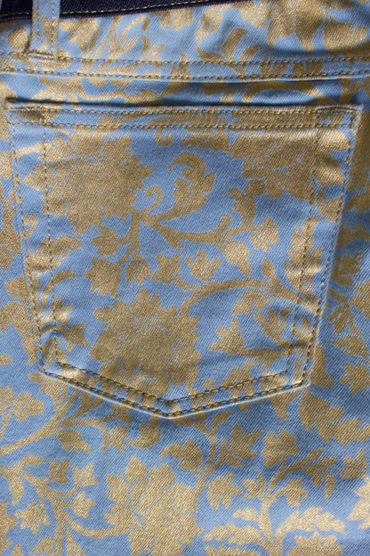 Roberto Cavalli golden floral jeans