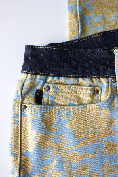 Roberto Cavalli golden floral jeans