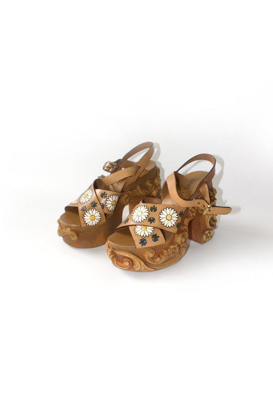 Miu Miu SS 2020 carved wedge sandals