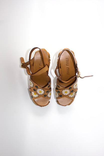 Miu Miu SS 2020 carved wedge sandals
