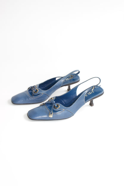 Prada 2000s azzure kitten heels
