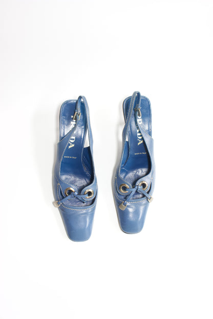 Prada 2000s azzure kitten heels