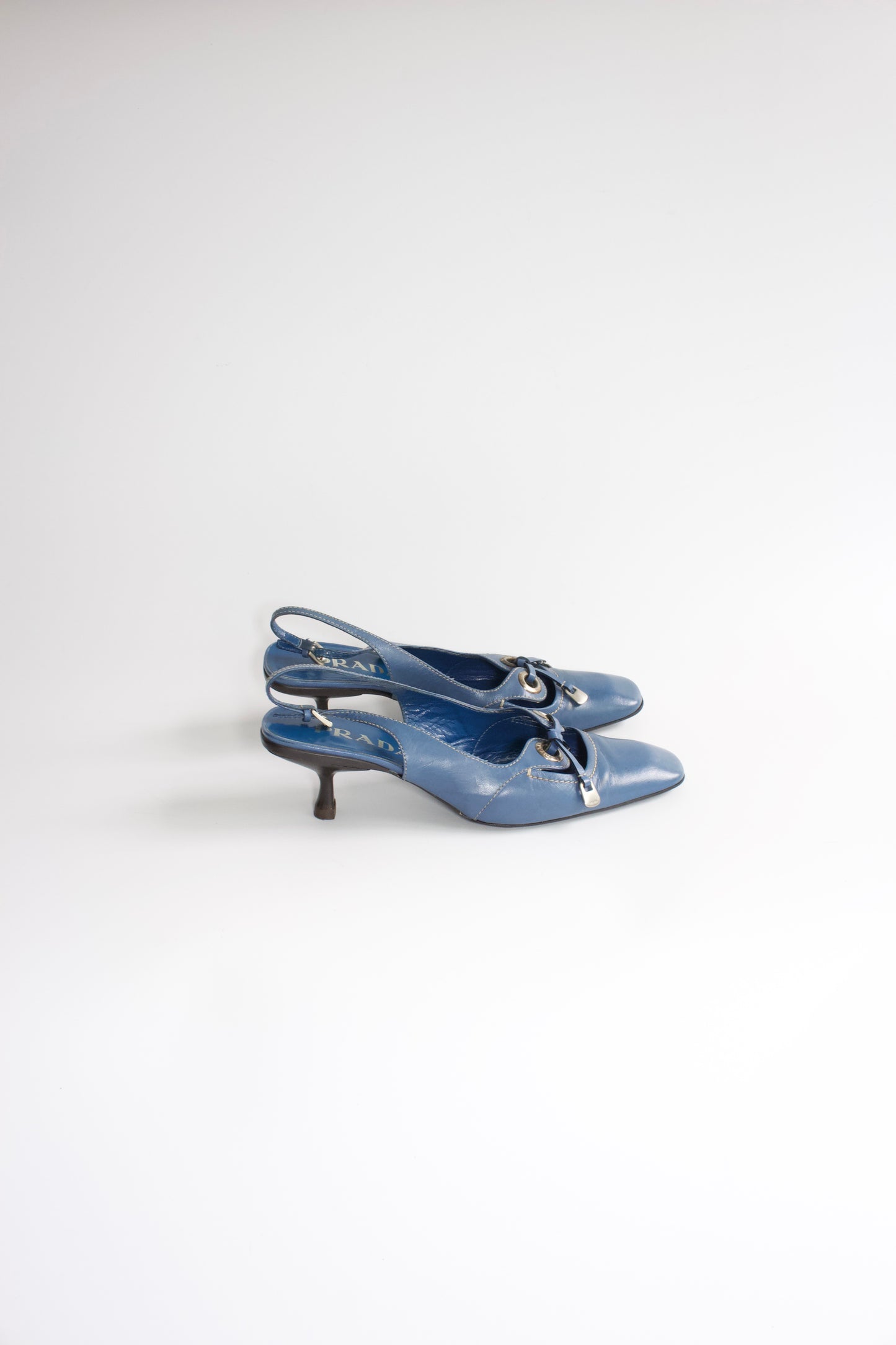 Prada 2000s azzure kitten heels