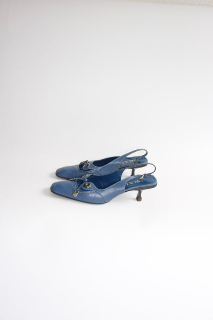 Prada 2000s azzure kitten heels
