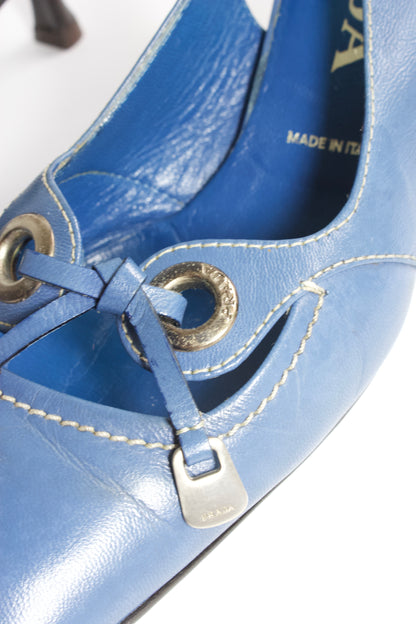 Prada 2000s azzure kitten heels