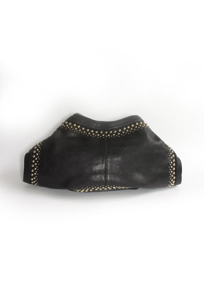 Alexander Mcqueen SS 2010 De Manta black leather clutch