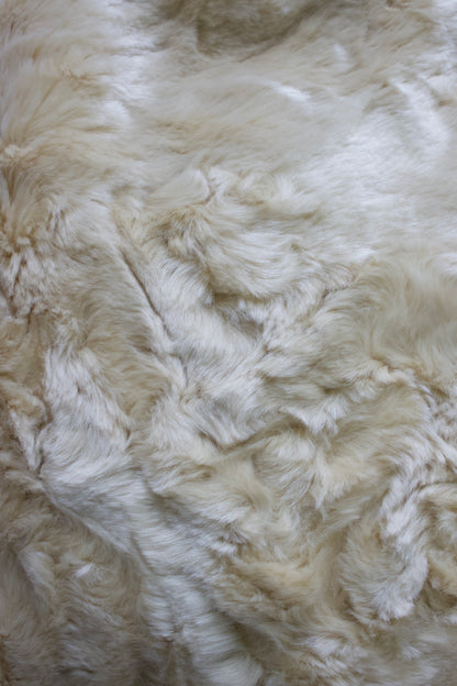 La Perla cream fur bag with bambo handles