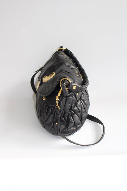 Miu Miu black matelasse Coffer crossbody bag