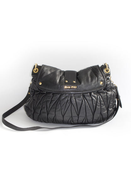 Miu Miu black matelasse Coffer crossbody bag
