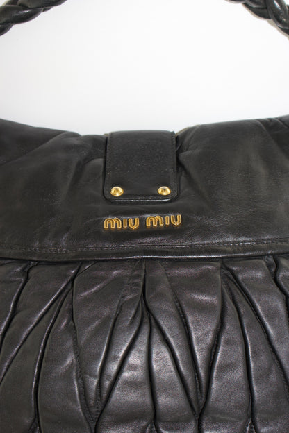 Miu Miu black matelasse Coffer crossbody bag