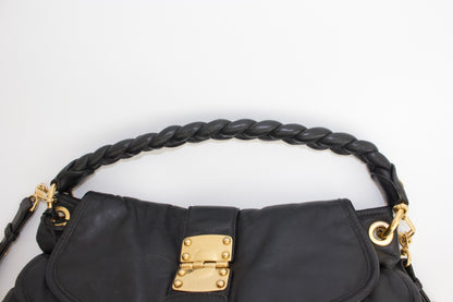 Miu Miu black matelasse Coffer crossbody bag
