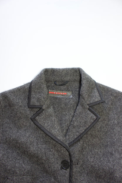 Prada 2000s grey wool blazer